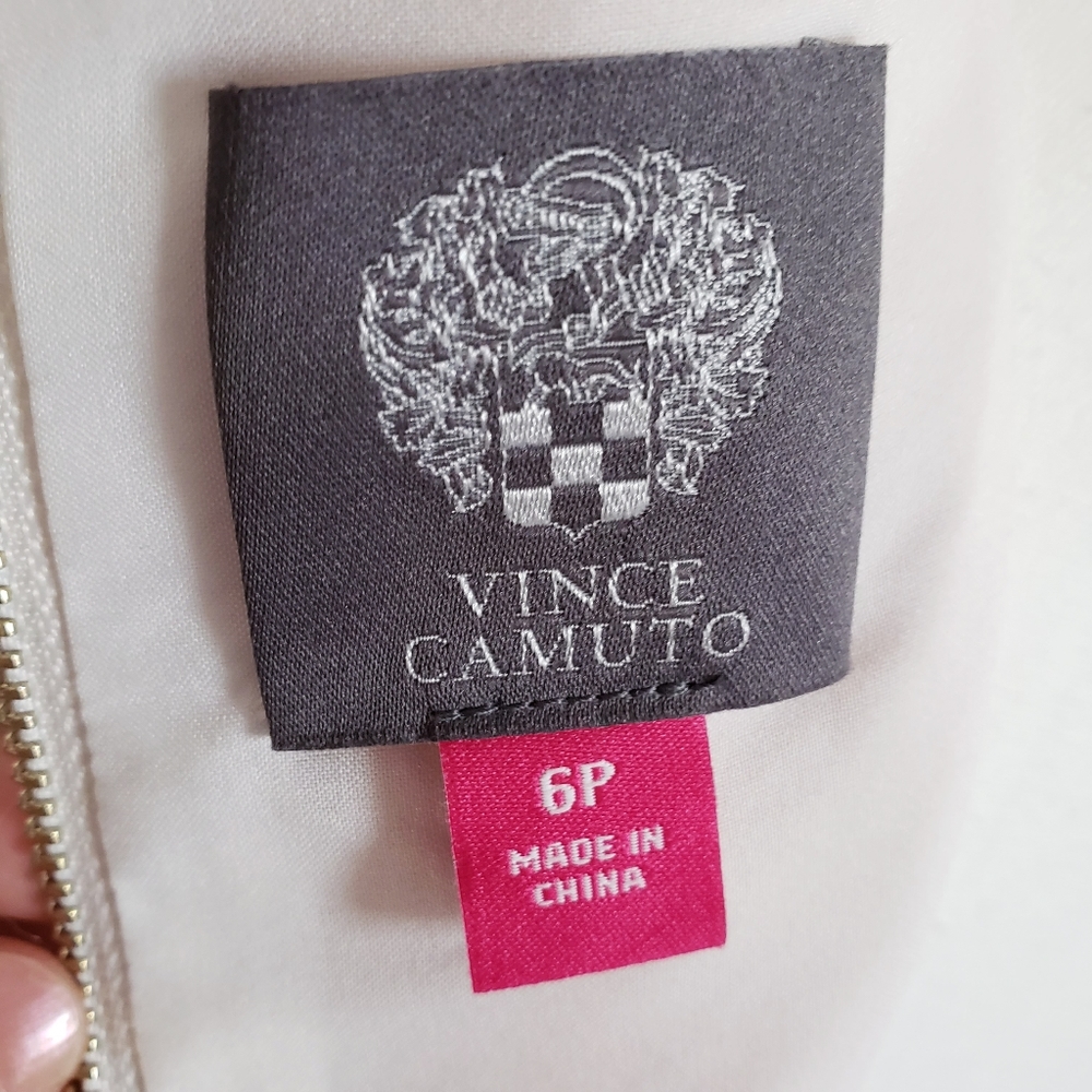 NWOT Vince Camuto Lace Floral Appliqu White A-Line Mini Dress SZ 6 Petite - Picture 7 of 11